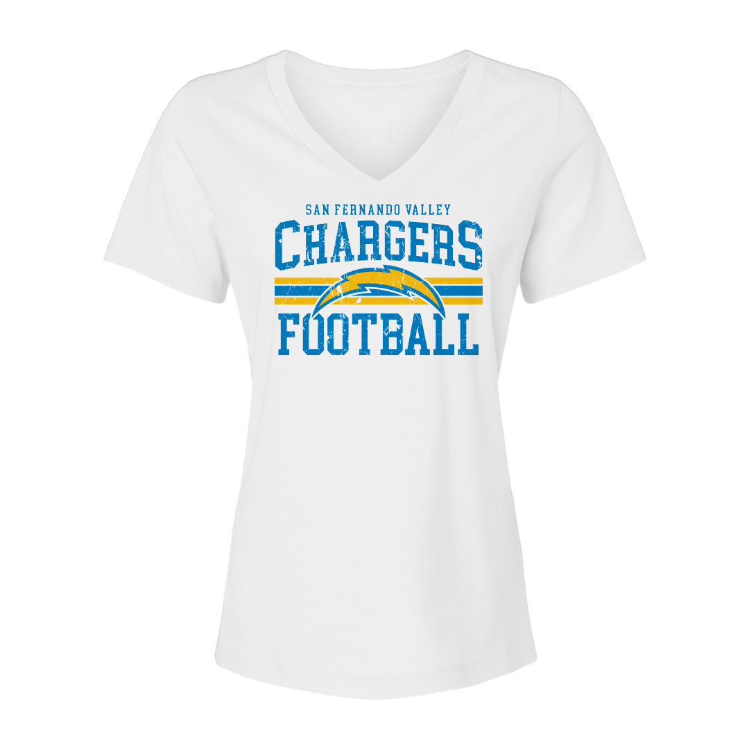 Chargers Vintage Women's Cotton V-Neck Tee - 6405