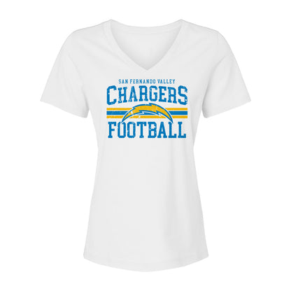 Chargers Vintage Women's Cotton V-Neck Tee - 6405