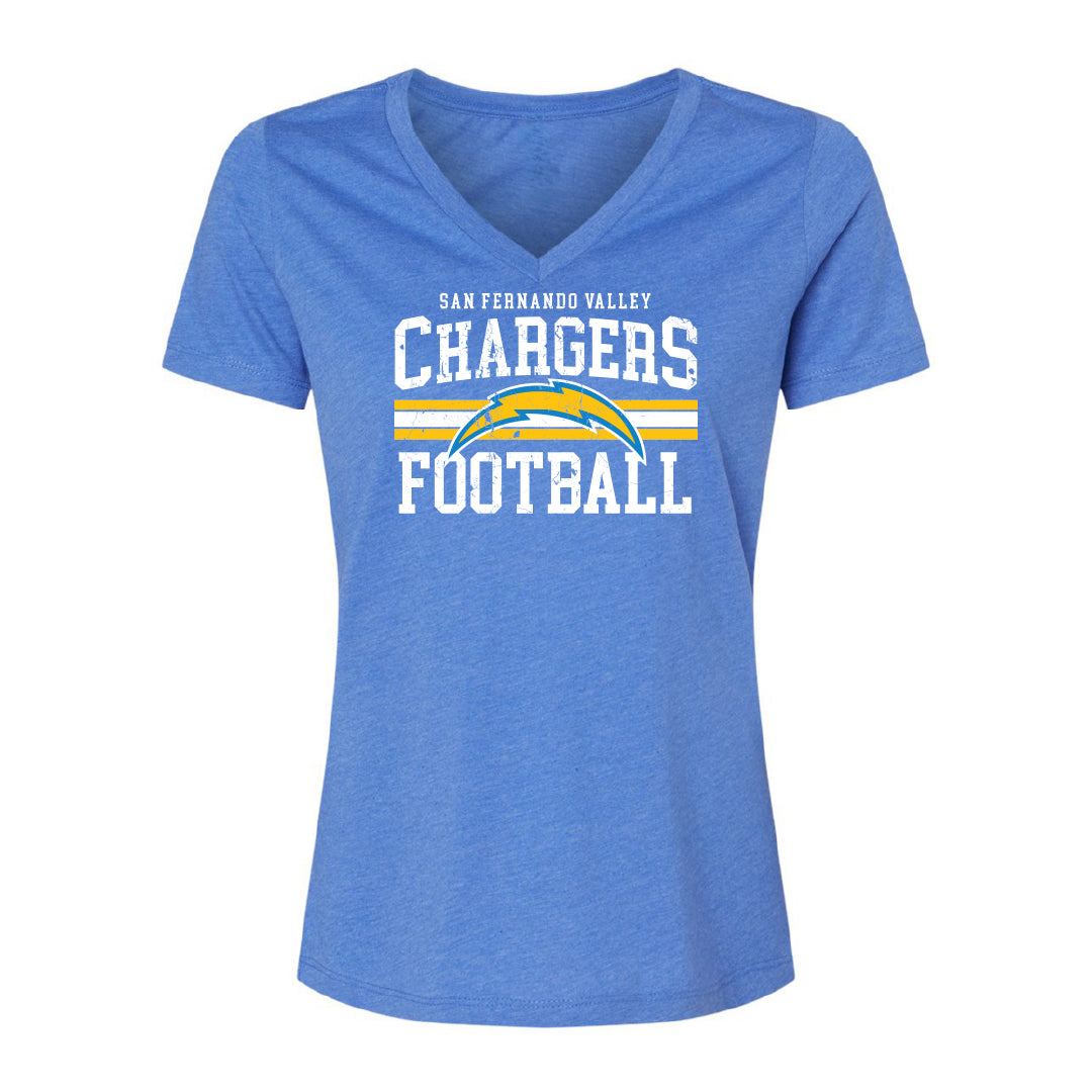 Chargers Vintage Women's Cotton V-Neck Tee - 6405
