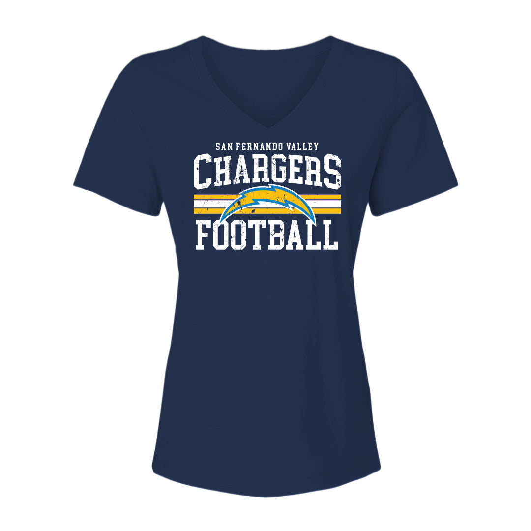 Chargers Vintage Women's Cotton V-Neck Tee - 6405