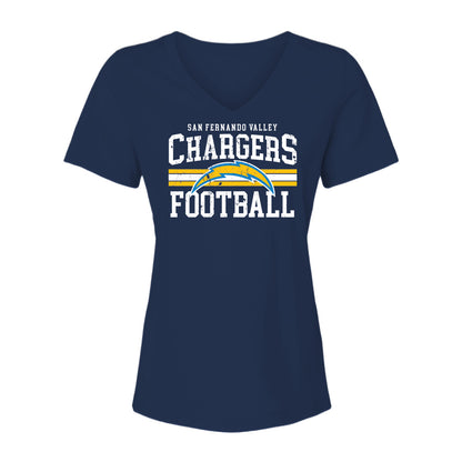 Chargers Vintage Women's Cotton V-Neck Tee - 6405