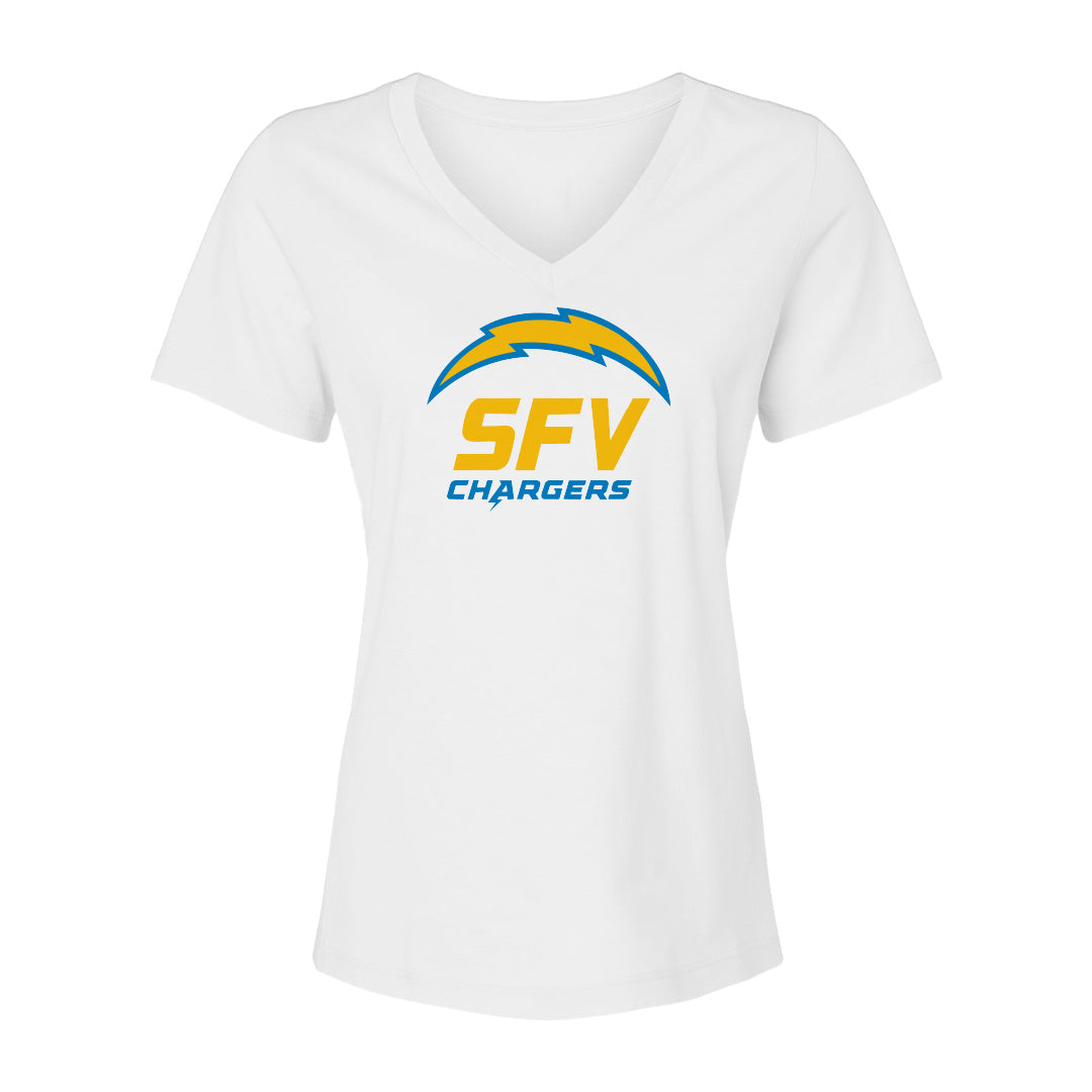 SFV Main Logo Women's Cotton V-Neck Tee - 6405