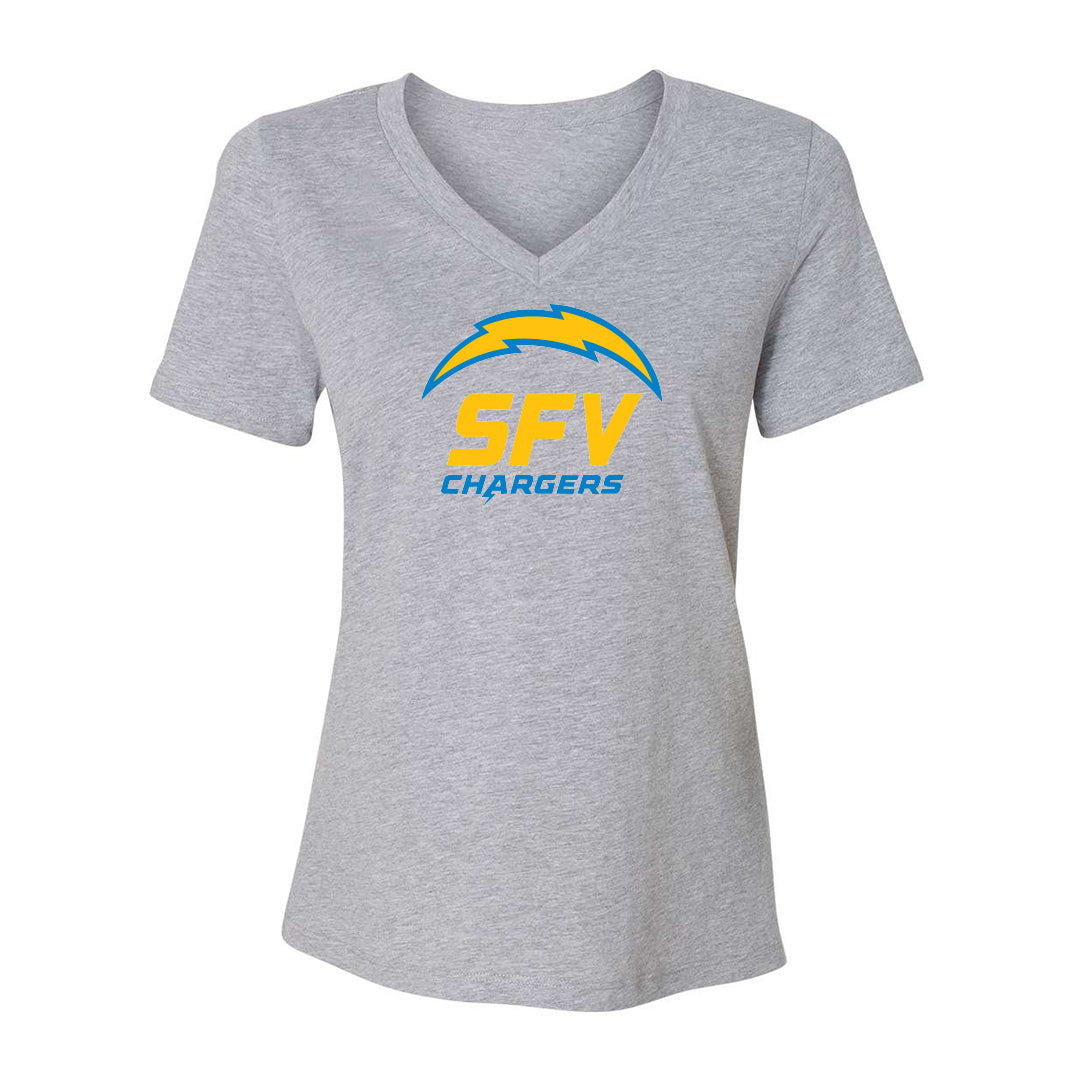 SFV Main Logo Women's Cotton V-Neck Tee - 6405