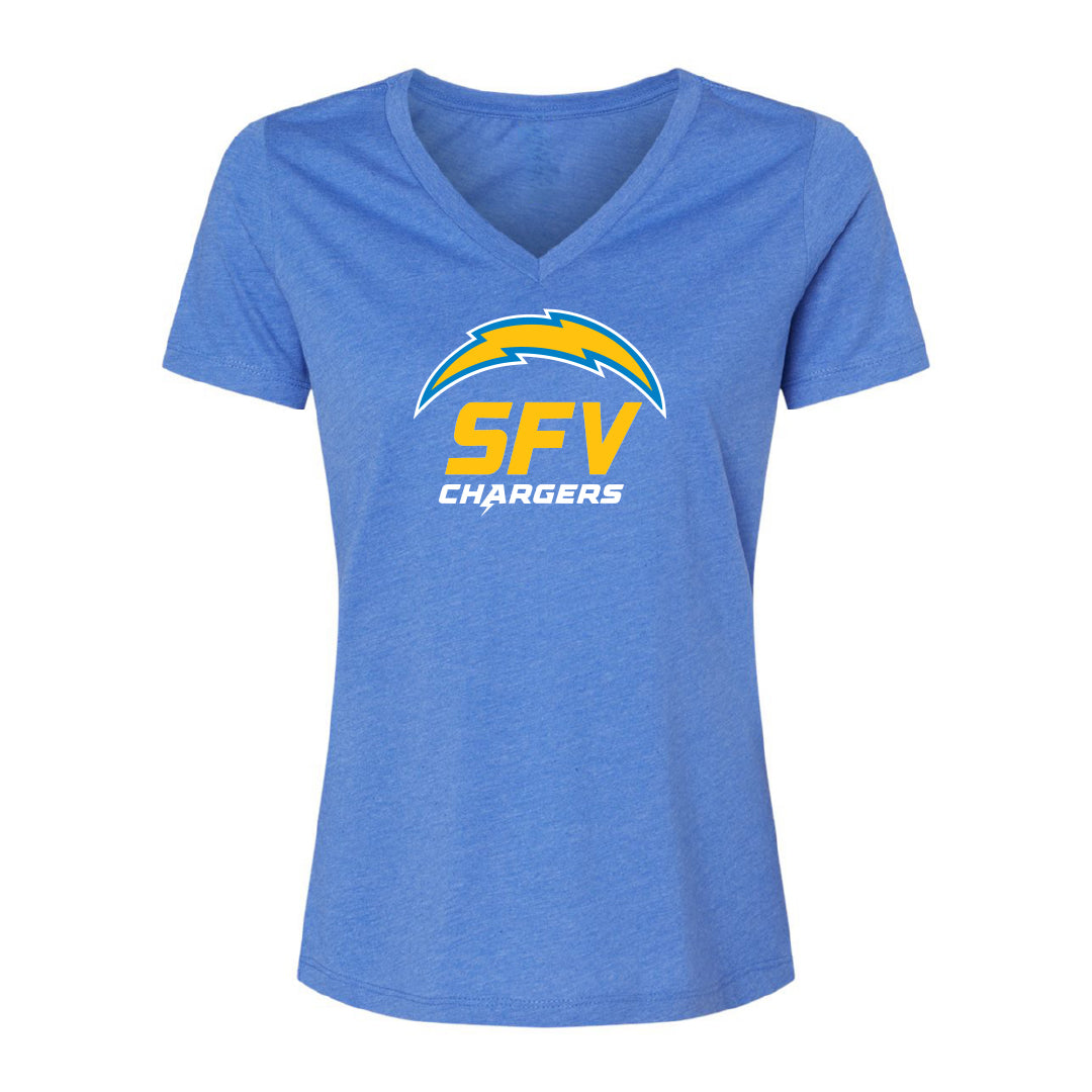 SFV Main Logo Women's Cotton V-Neck Tee - 6405