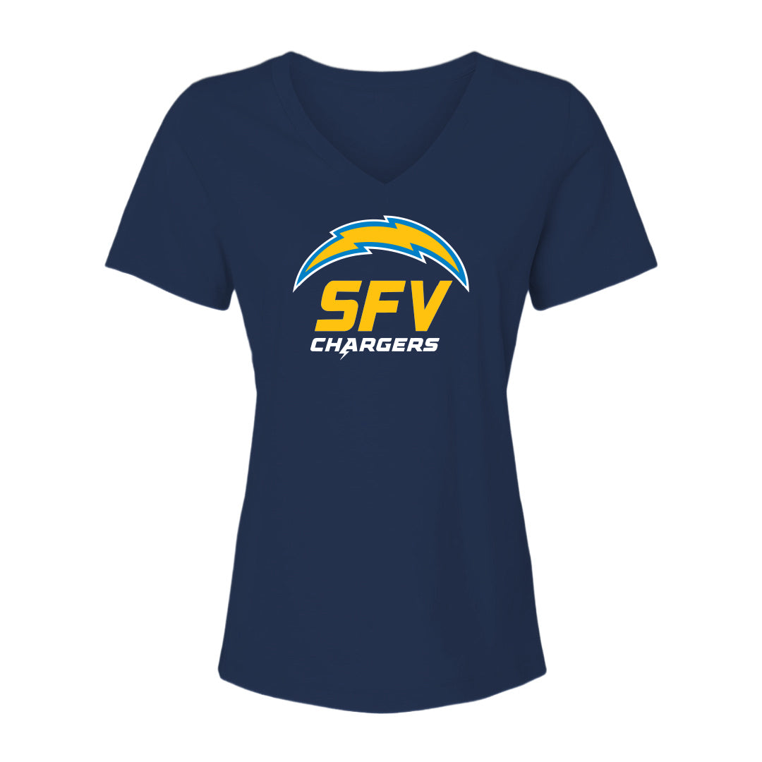 SFV Main Logo Women's Cotton V-Neck Tee - 6405