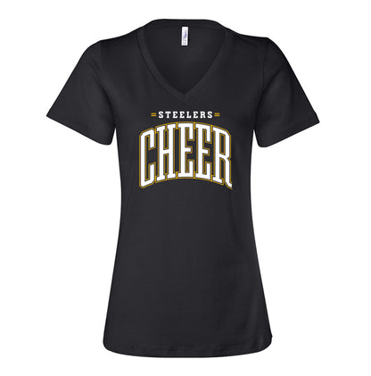 Steelers Cheer Arch Women's Relaxed V-Neck Tee 6405