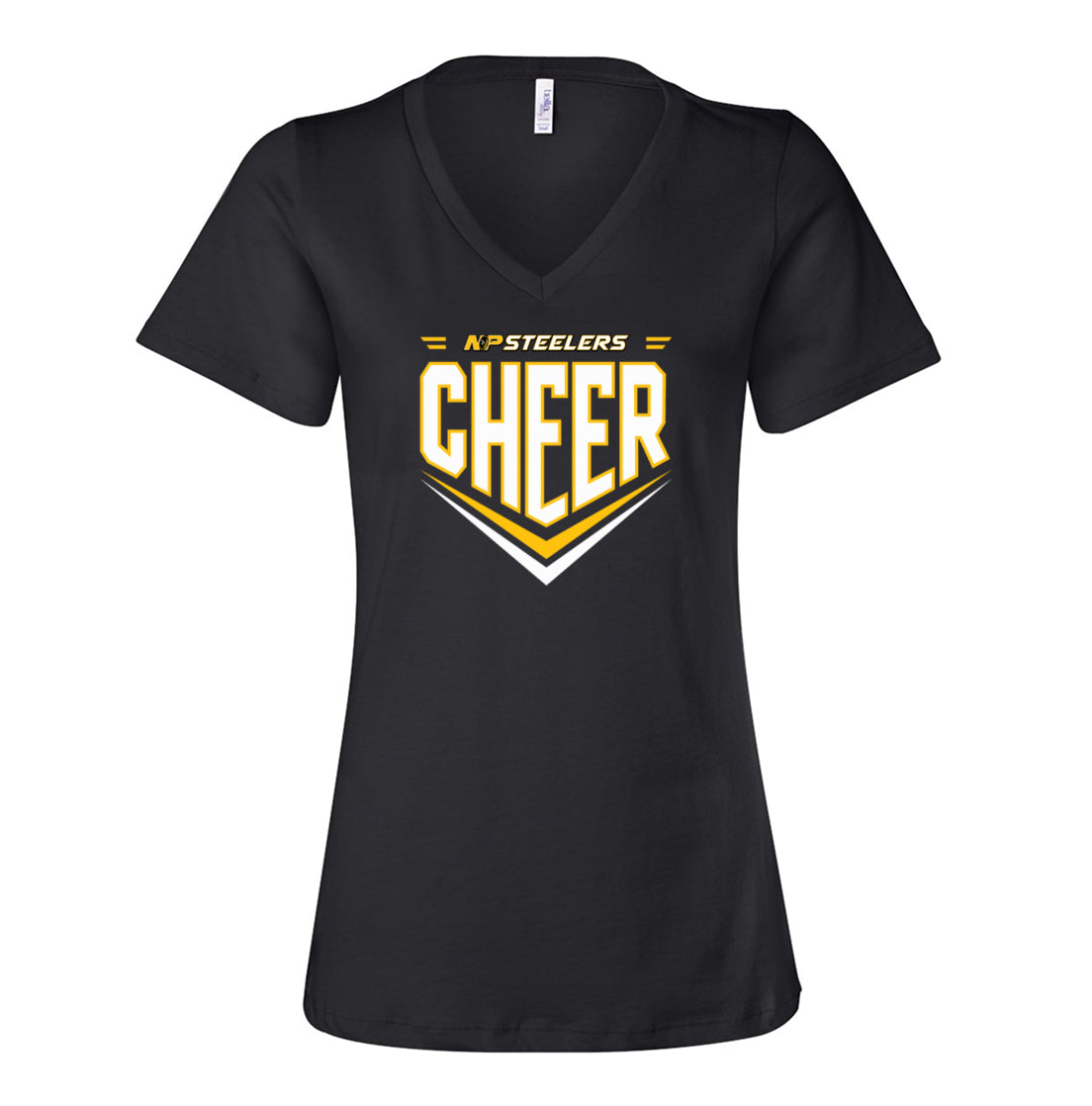 Steelers Cheer Chevron Women's Relaxed V-Neck Tee 6405