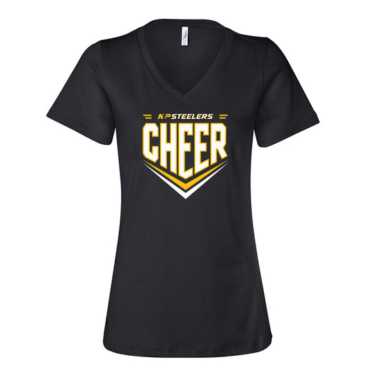 Steelers Cheer Chevron Women's Relaxed V-Neck Tee 6405