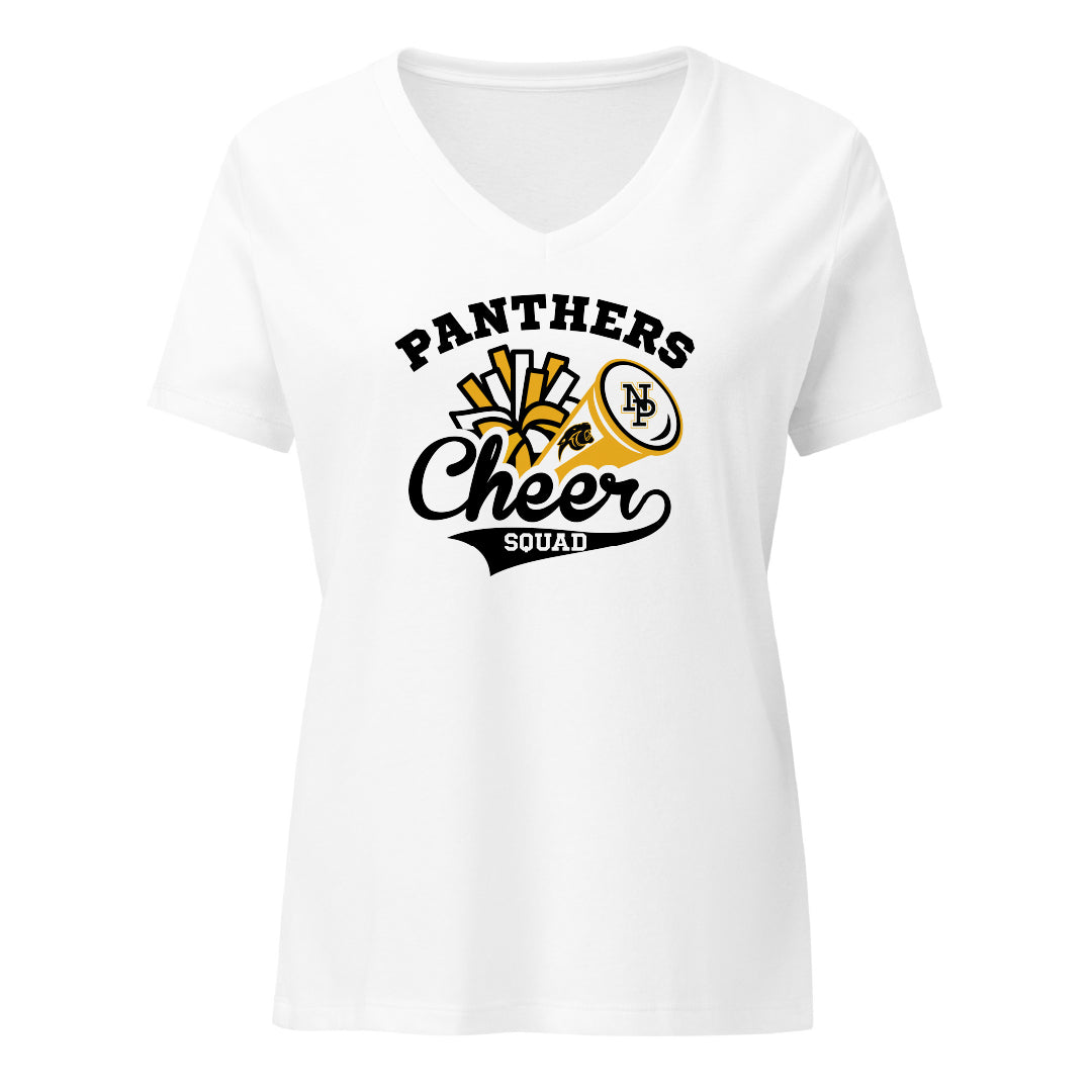 Women's V-Neck Relaxed Tee - NPHS Pom Megaphone Main 6405
