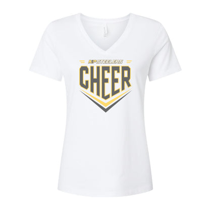 Steelers Cheer Chevron Women's Relaxed V-Neck Tee 6405