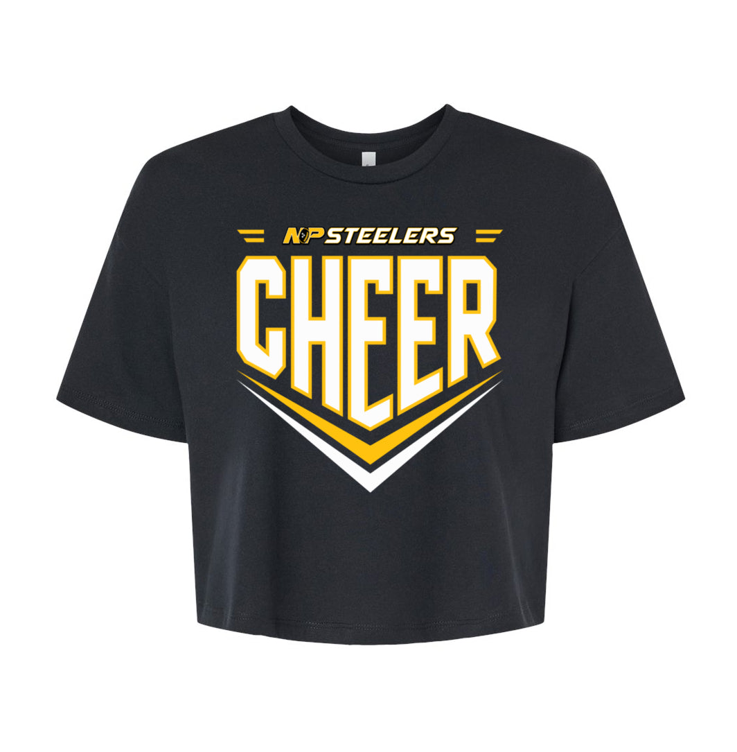 Steelers Cheer Chevron Women's Crop Tee 6482