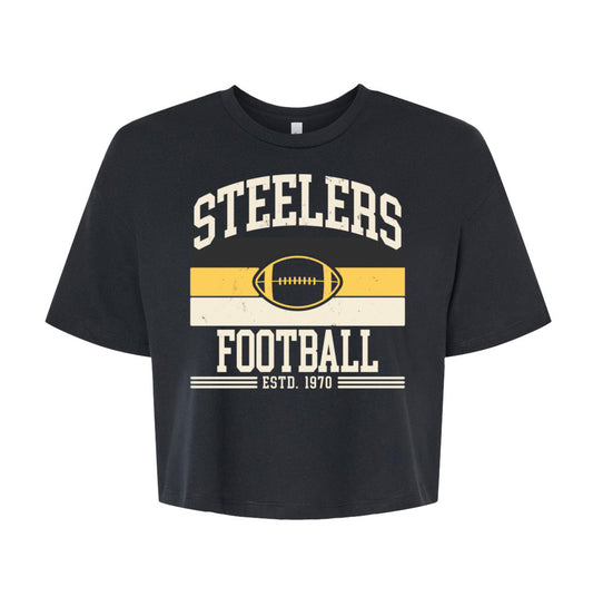 Steelers Vintage Stripes Women's Crop Tee 6482