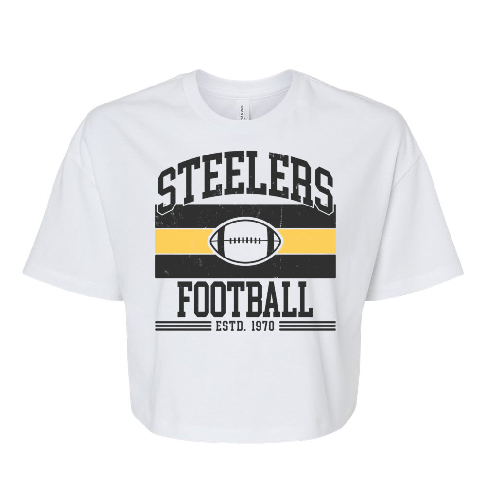 Steelers Vintage Stripes Women's Crop Tee 6482