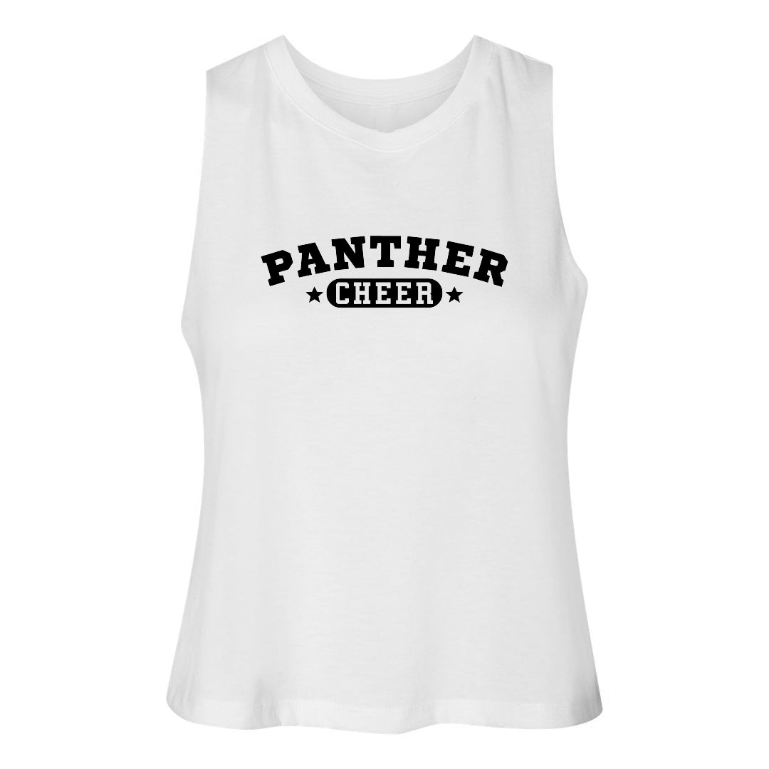 Women's Racerback Crop Tank - Panther Cheer 6682