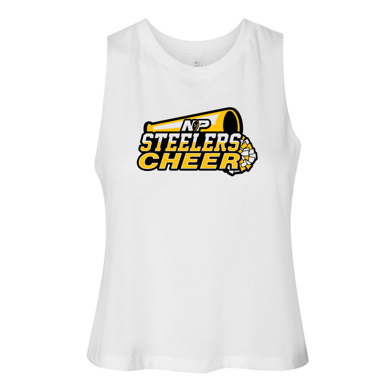 Steelers Cheer Stack Women's Racerback Crop Tank 6682