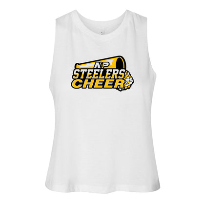 Steelers Cheer Stack Women's Racerback Crop Tank 6682