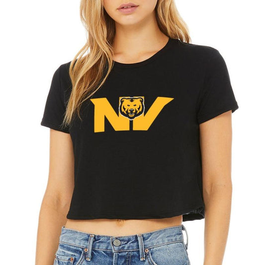 Ladies' Cropped T-Shirt Flowy Jersey - Main Logo