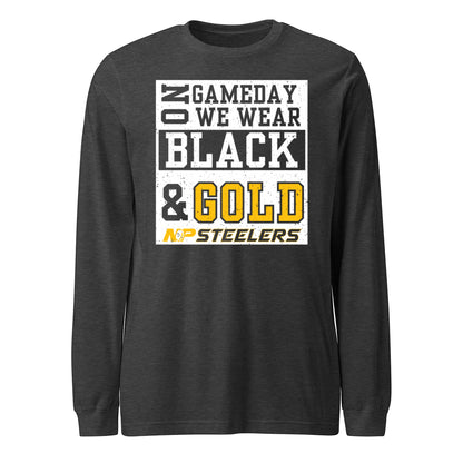 NP Game Day Black & Gold Unisex Long Sleeve Tee 3501