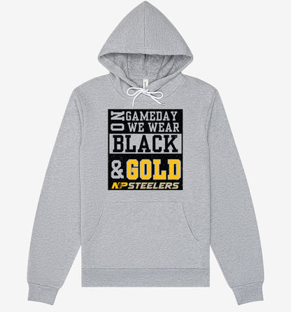 NP Game Day Black & Gold Unisex Sponge Fleece Hoodie 3719