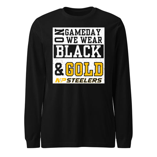 NP Game Day Black & Gold Unisex Long Sleeve Tee 3501
