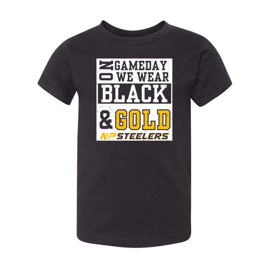 NP Game Day Black & Gold Toddler Tee 3001T