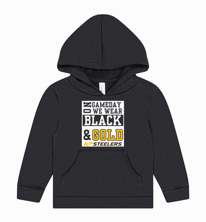 NP Game Day Black & Gold Toddler Hooded Sweatshirt 3719T