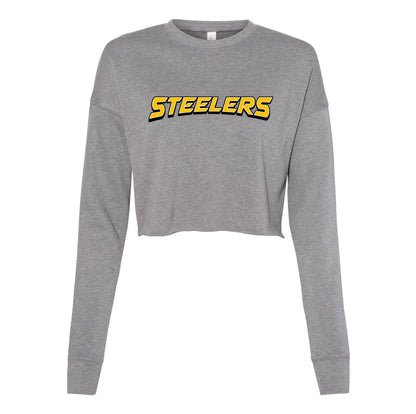 NP Steelers Arch Women's Crop Fleece Crewneck Sweatshirt 7503