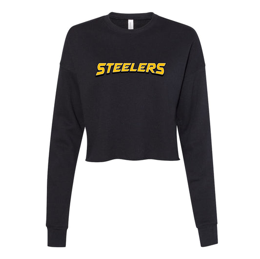 NP Steelers Arch Women's Crop Fleece Crewneck Sweatshirt 7503