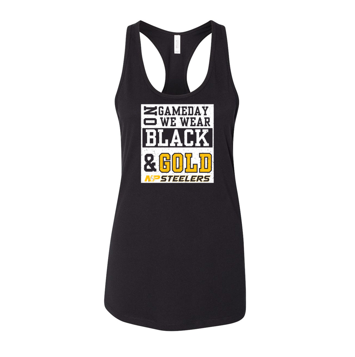 NP Game Day Black & Gold Women's Racerback Tank 6008