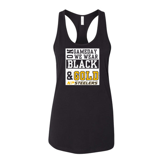 NP Game Day Black & Gold Women's Racerback Tank 6008