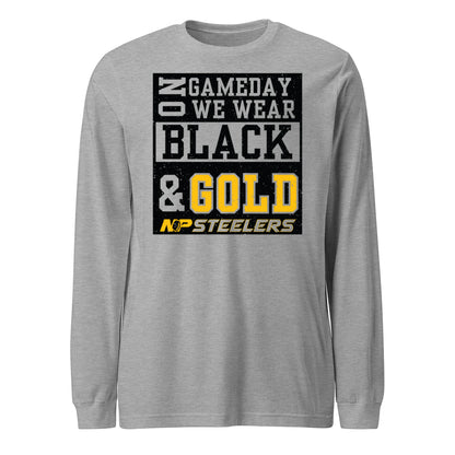 NP Game Day Black & Gold Unisex Long Sleeve Tee 3501