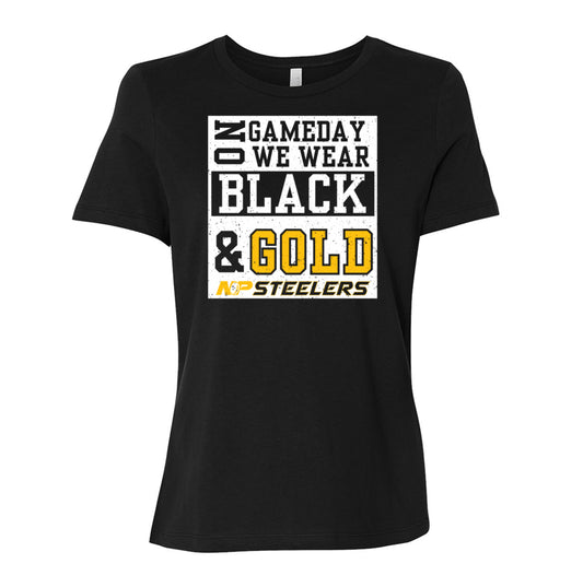 NP Gameday Black & Gold Women's Relaxed Tee 6400