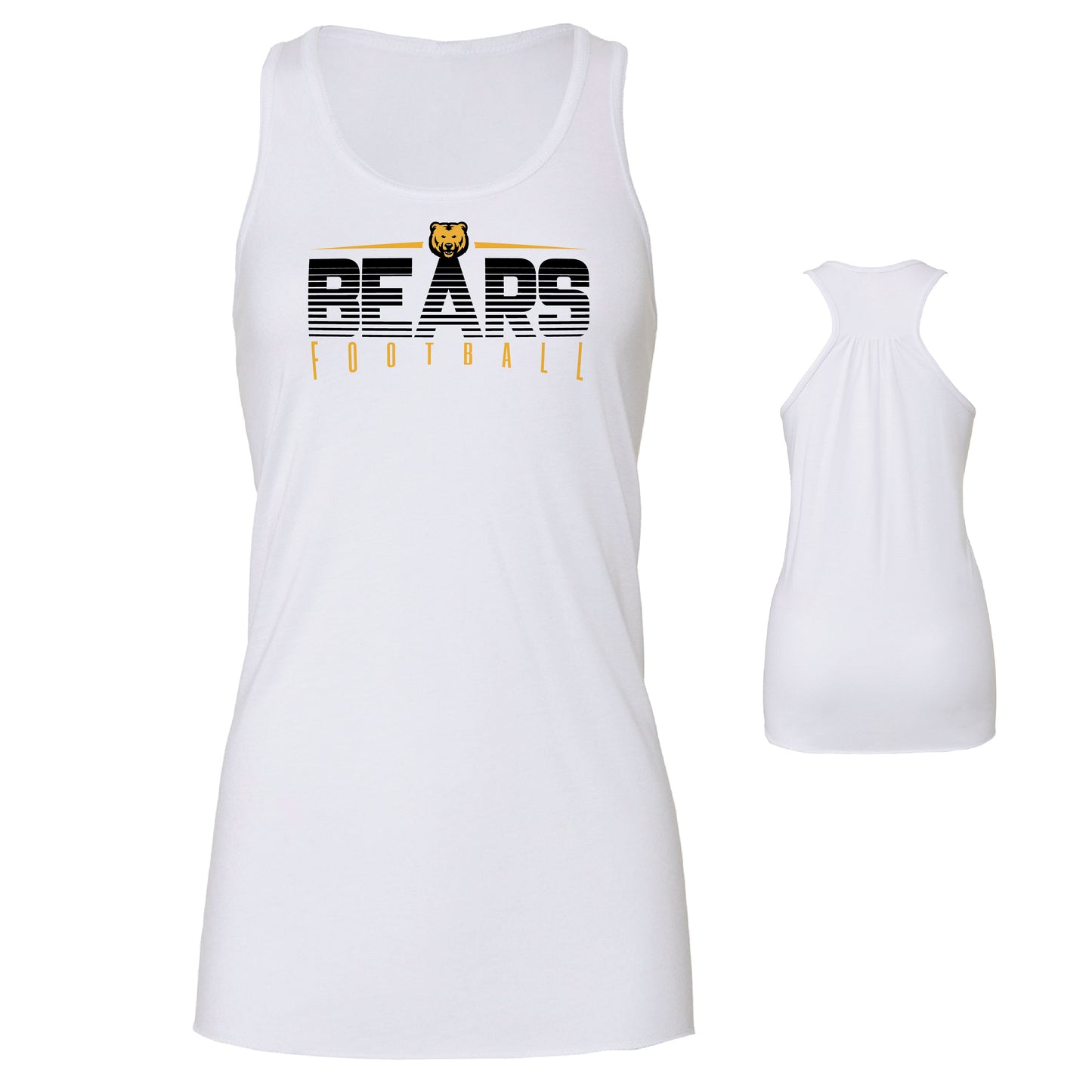 Ladies' Tank Top Flowy Racer Back  - Bears Gradient