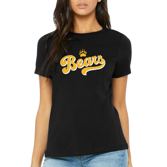 Ladies' T-Shirt Relaxed Jersey Cotton - Bears Script