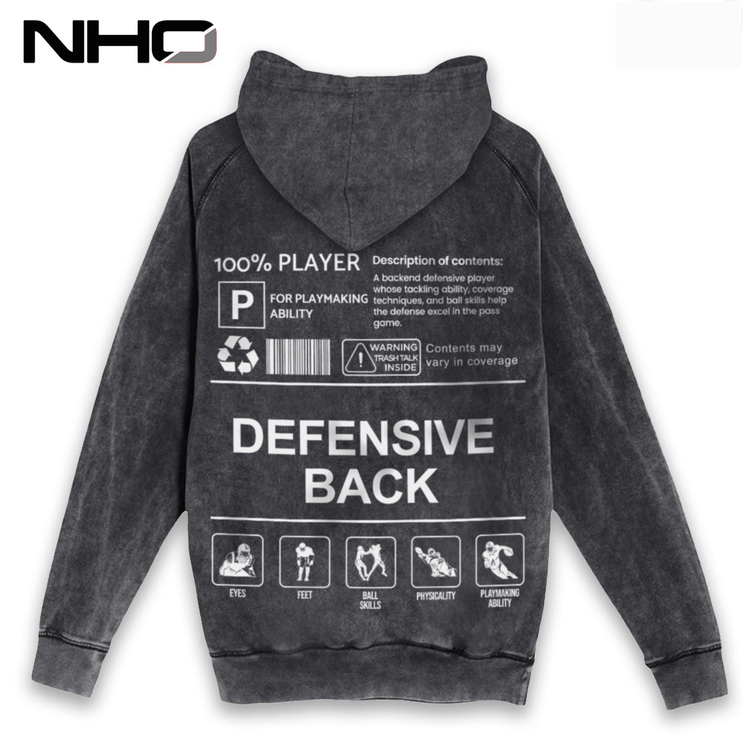 NHO Defensive Back Mineral Washed Vintage Hoodie