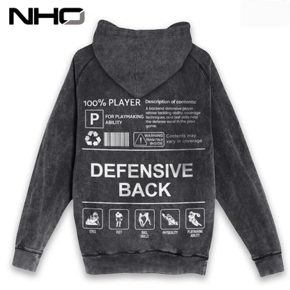 NHO Defensive Back Mineral Washed Vintage Hoodie