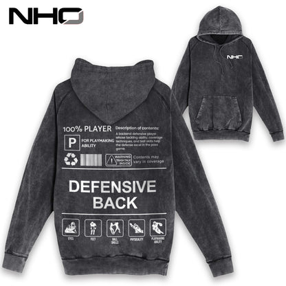 NHO Defensive Back Mineral Washed Vintage Hoodie