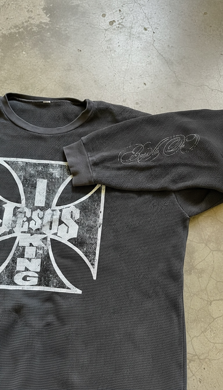 Jesus Is King Waffle Knit Thermal