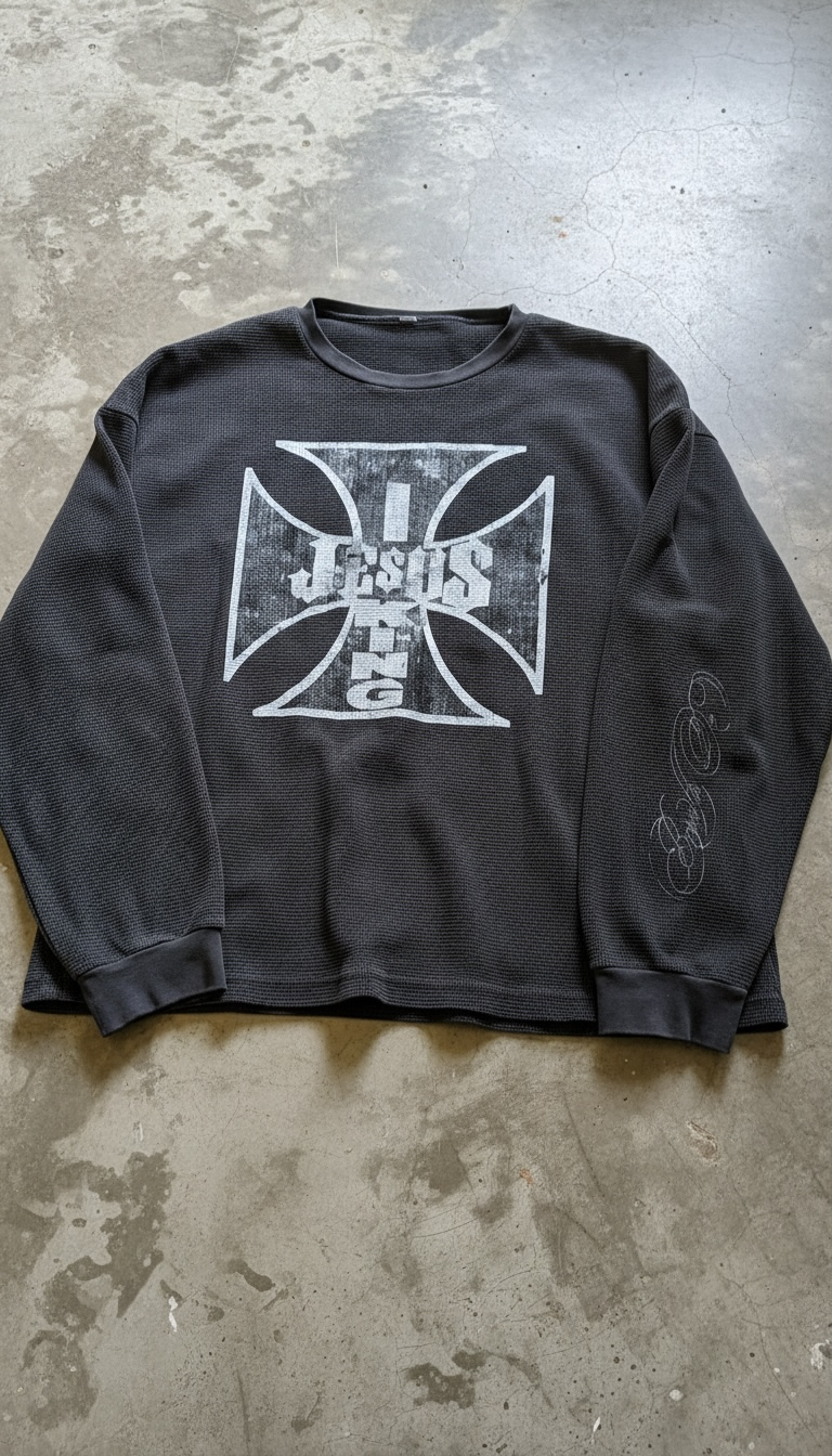 Jesus Is King Waffle Knit Thermal