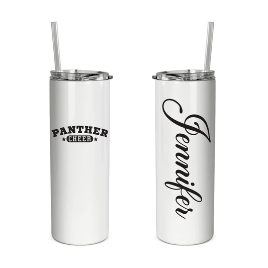20 OZ. Skinny Tumbler - NPHS Panther Cheer