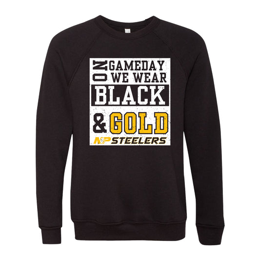 NP Game Day Black & Gold Fleece Crewneck Sweatshirt 3901
