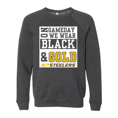 NP Game Day Black & Gold Fleece Crewneck Sweatshirt 3901