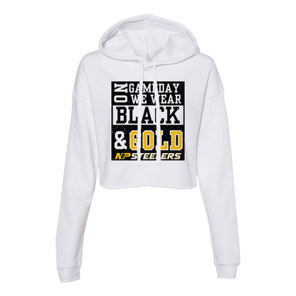 NP Game Day Black & Gold Women's Crop Fleece Hoodie 7502