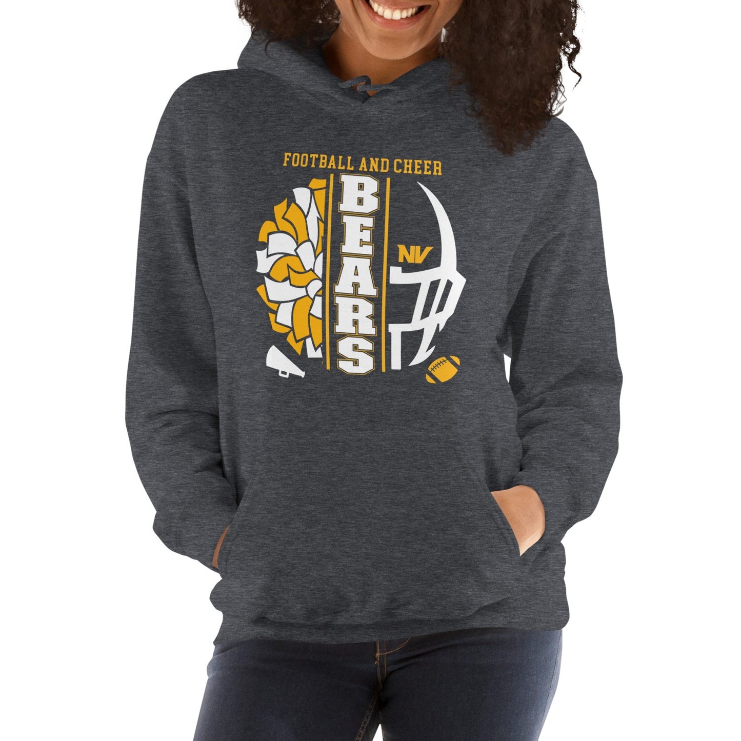 Hoodie Fleece Pullover  - Football and Cheer