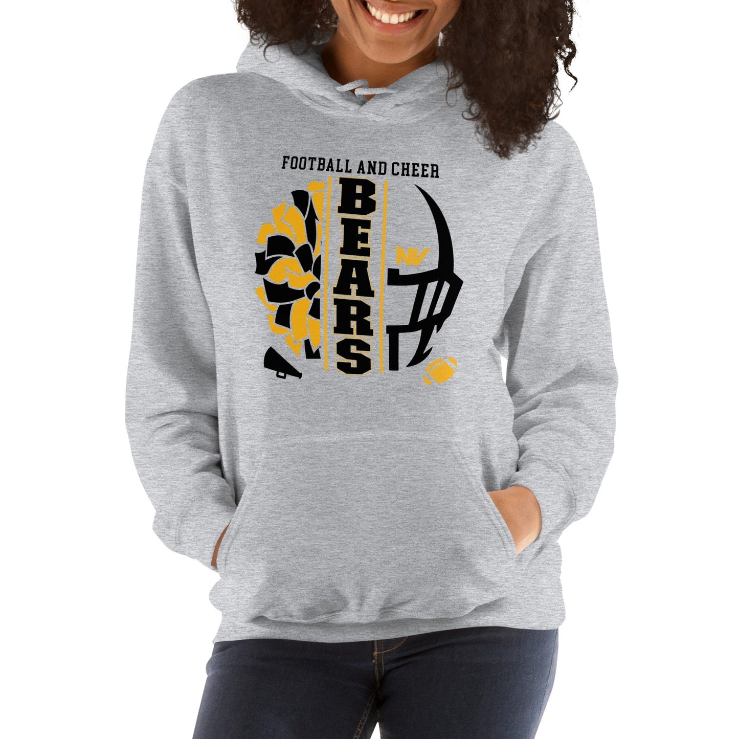 Hoodie Fleece Pullover  - Football and Cheer