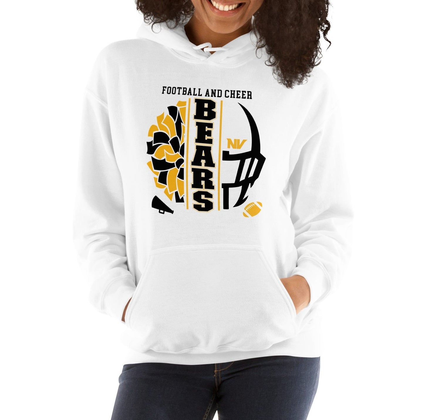 Hoodie Fleece Pullover  - Football and Cheer