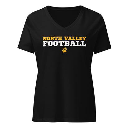 Ladies' V-Neck T-Shirt Relaxed Jersey  - North Valley Football