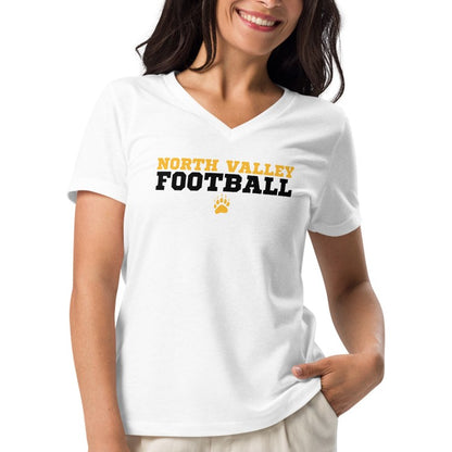 Ladies' V-Neck T-Shirt Relaxed Jersey  - North Valley Football