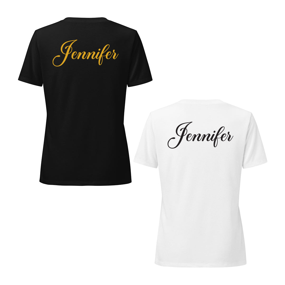 Women's V-Neck Relaxed Tee - NPHS Panther Main 6405